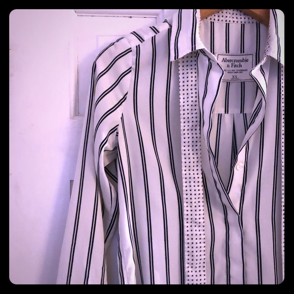 Black and white stripe blouse